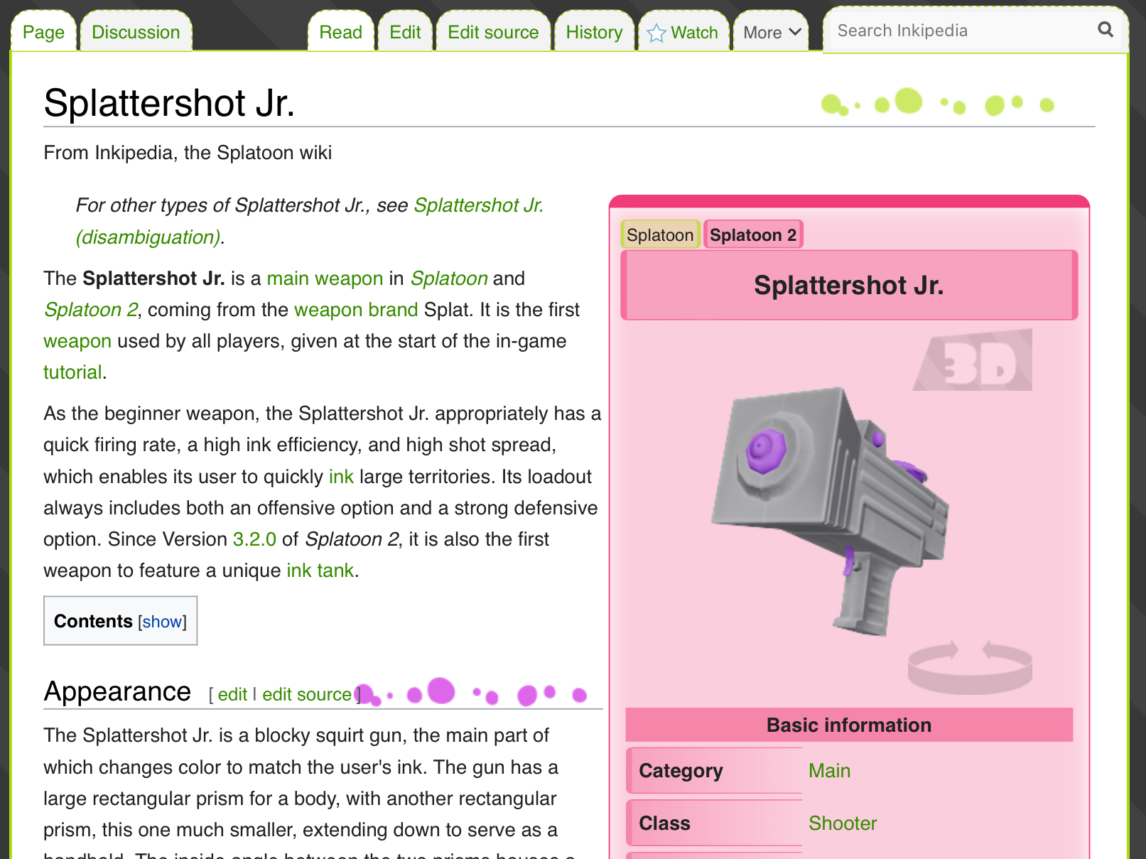 splatoon 3d rotation